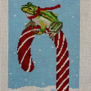 Frog with Candy Cane